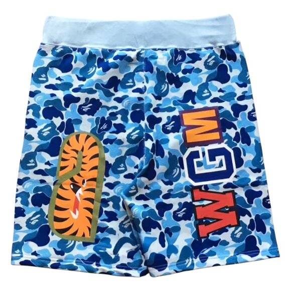BAPE ABC Camo Shark Sweat Shorts Blue | A Bathing Ape - Picture 2 of 2